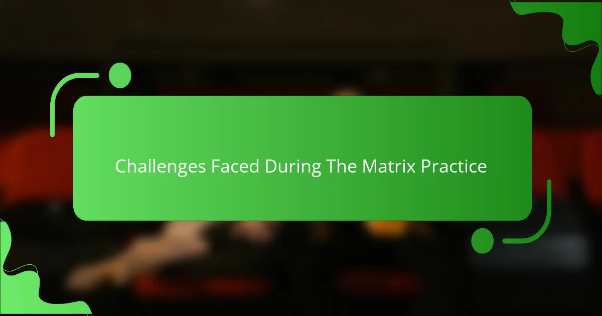 Challenges Faced During The Matrix Practice