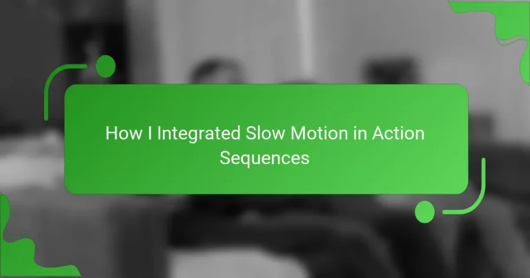 How I Integrated Slow Motion in Action Sequences