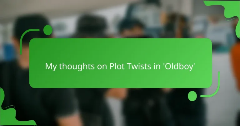 My thoughts on Plot Twists in ‘Oldboy’