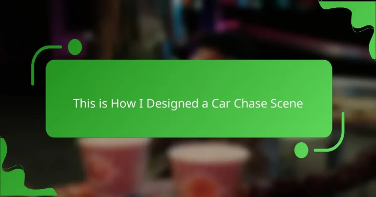 This is How I Designed a Car Chase Scene