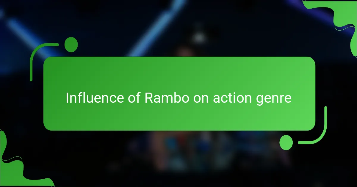 Influence of Rambo on action genre