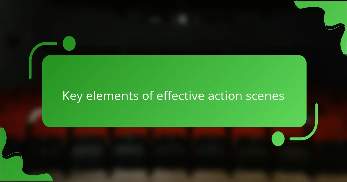 Key elements of effective action scenes