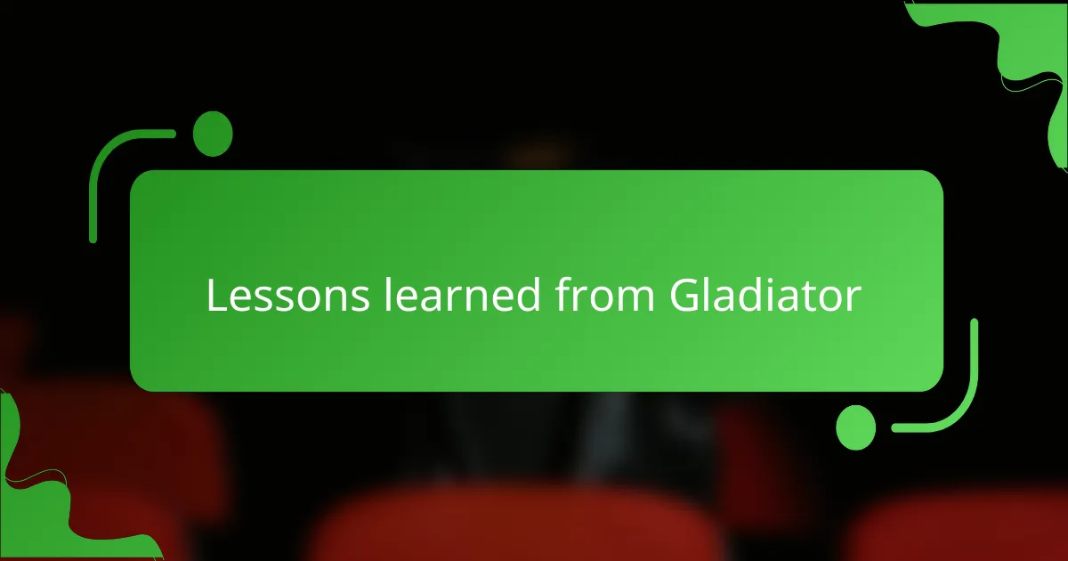 Lessons learned from Gladiator