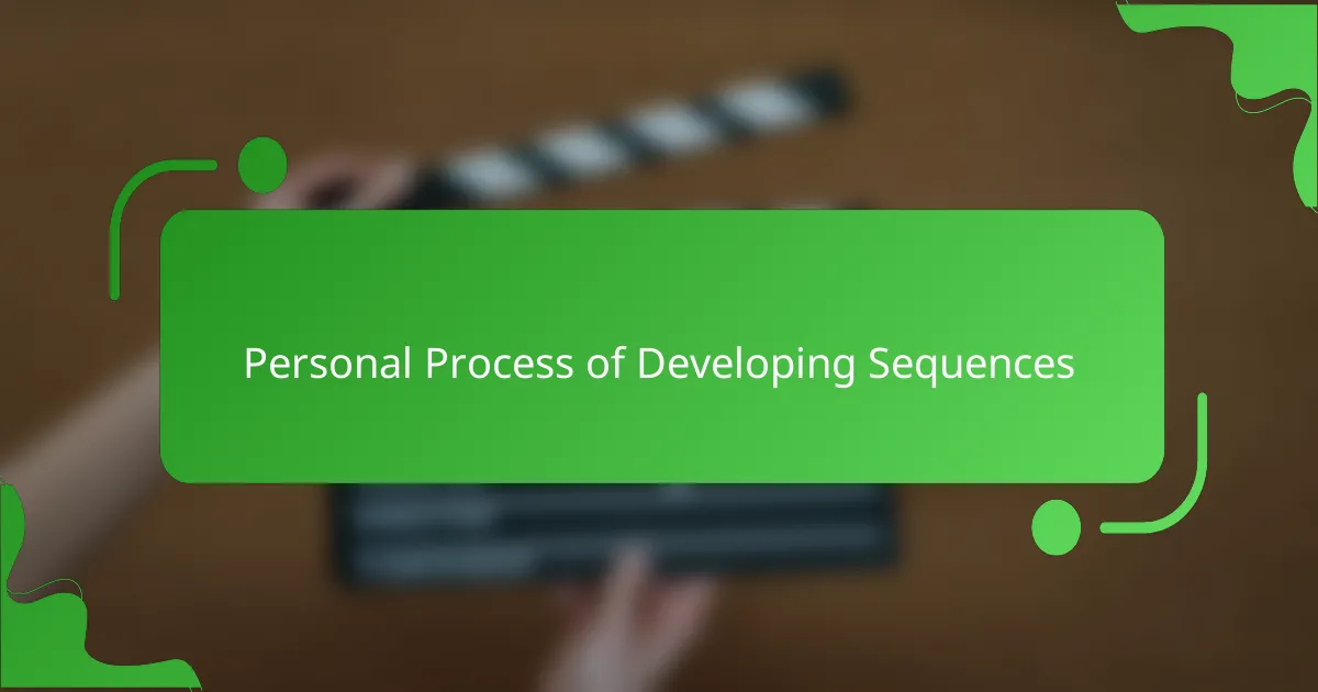 Personal Process of Developing Sequences