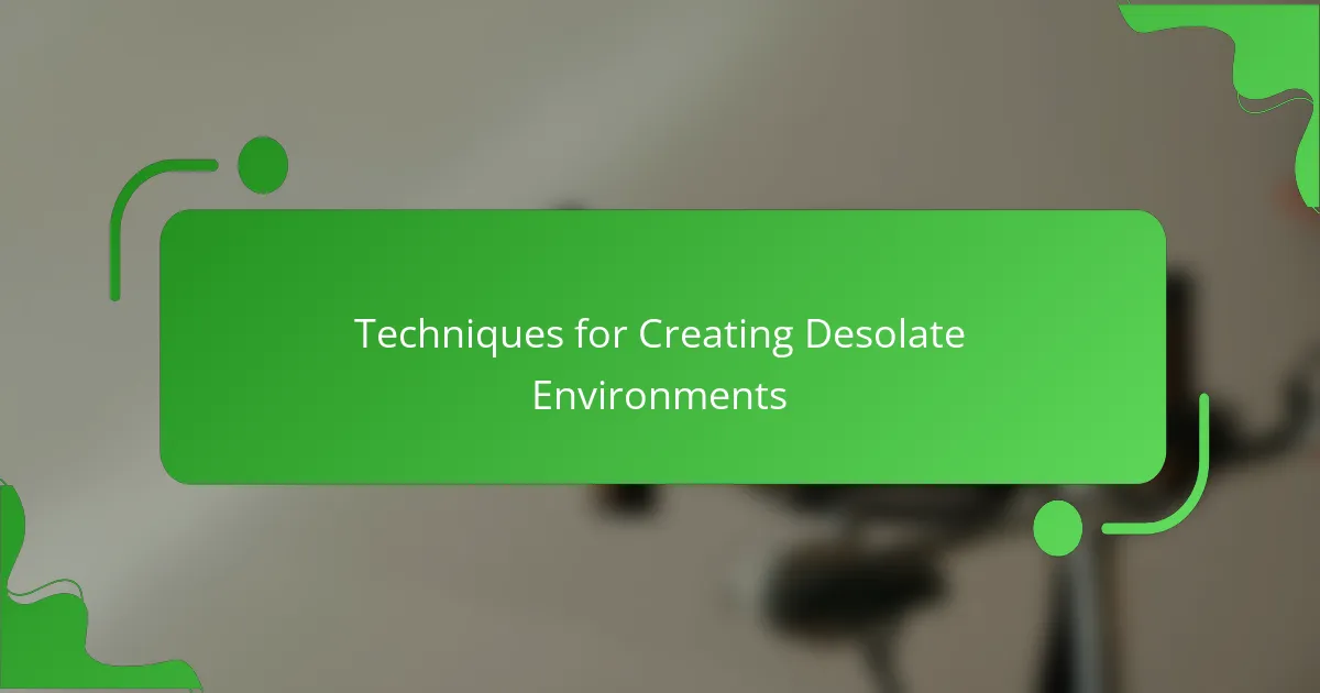 Techniques for Creating Desolate Environments