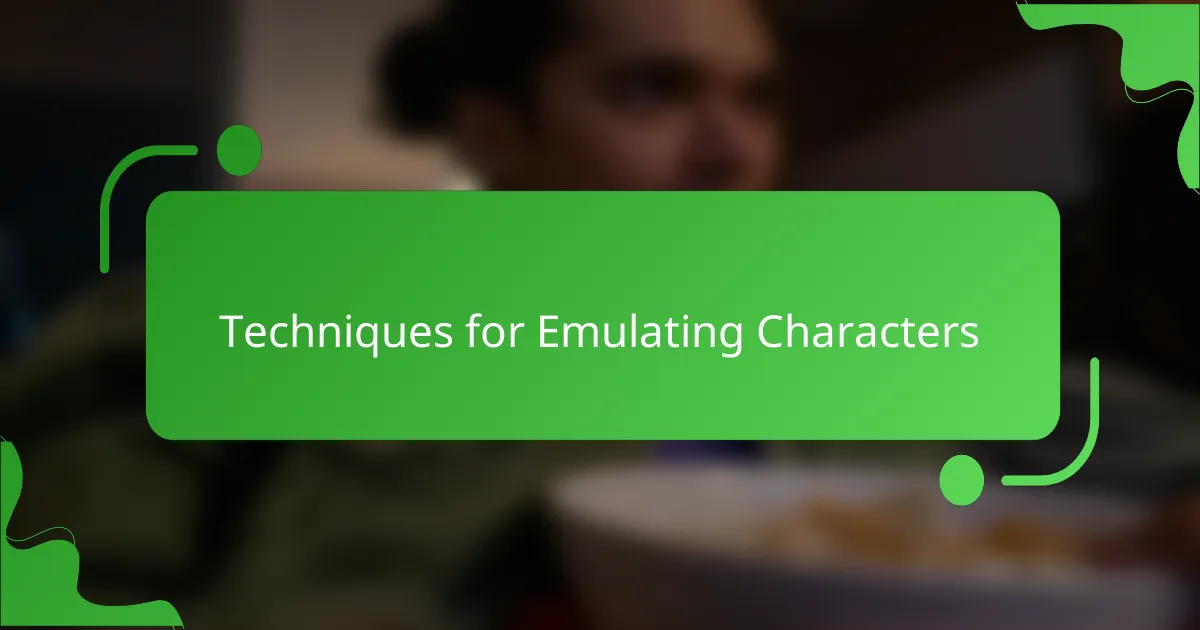 Techniques for Emulating Characters