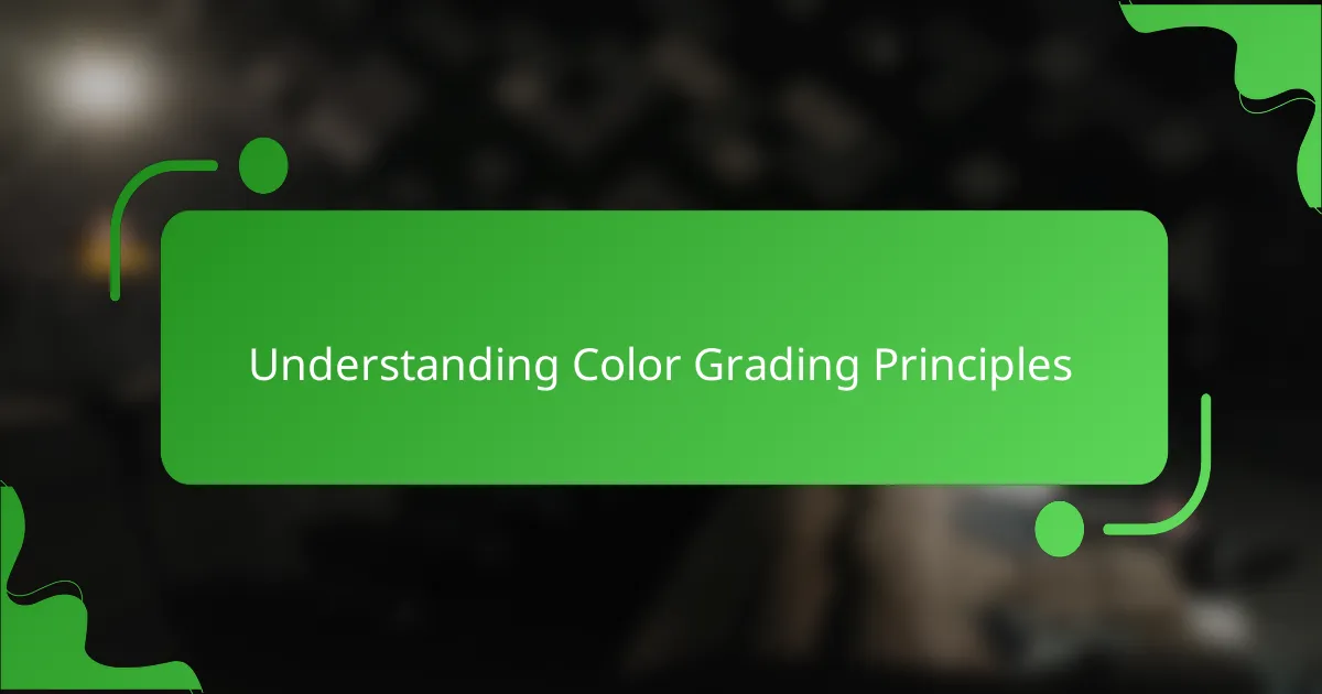 Understanding Color Grading Principles